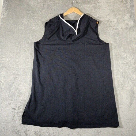 Catherines Sweatshirt Womens 1X Black Full Zip long Tank Hooded Beach Cover - Picture 3 of 7
